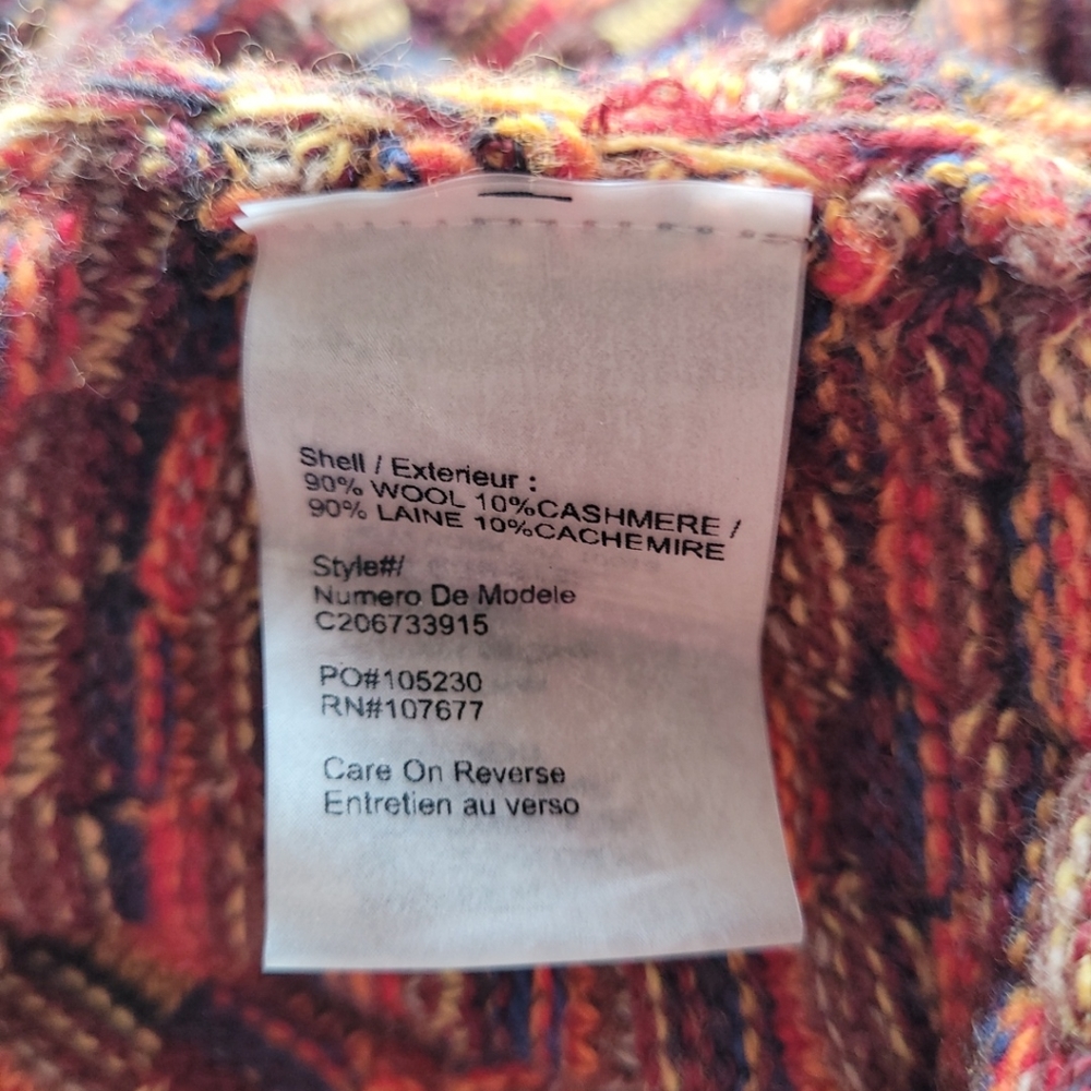 alice + olivia | Cashmere Wool Blend Rustic Multicolor Open Cardigan Small - Picture 7 of 8